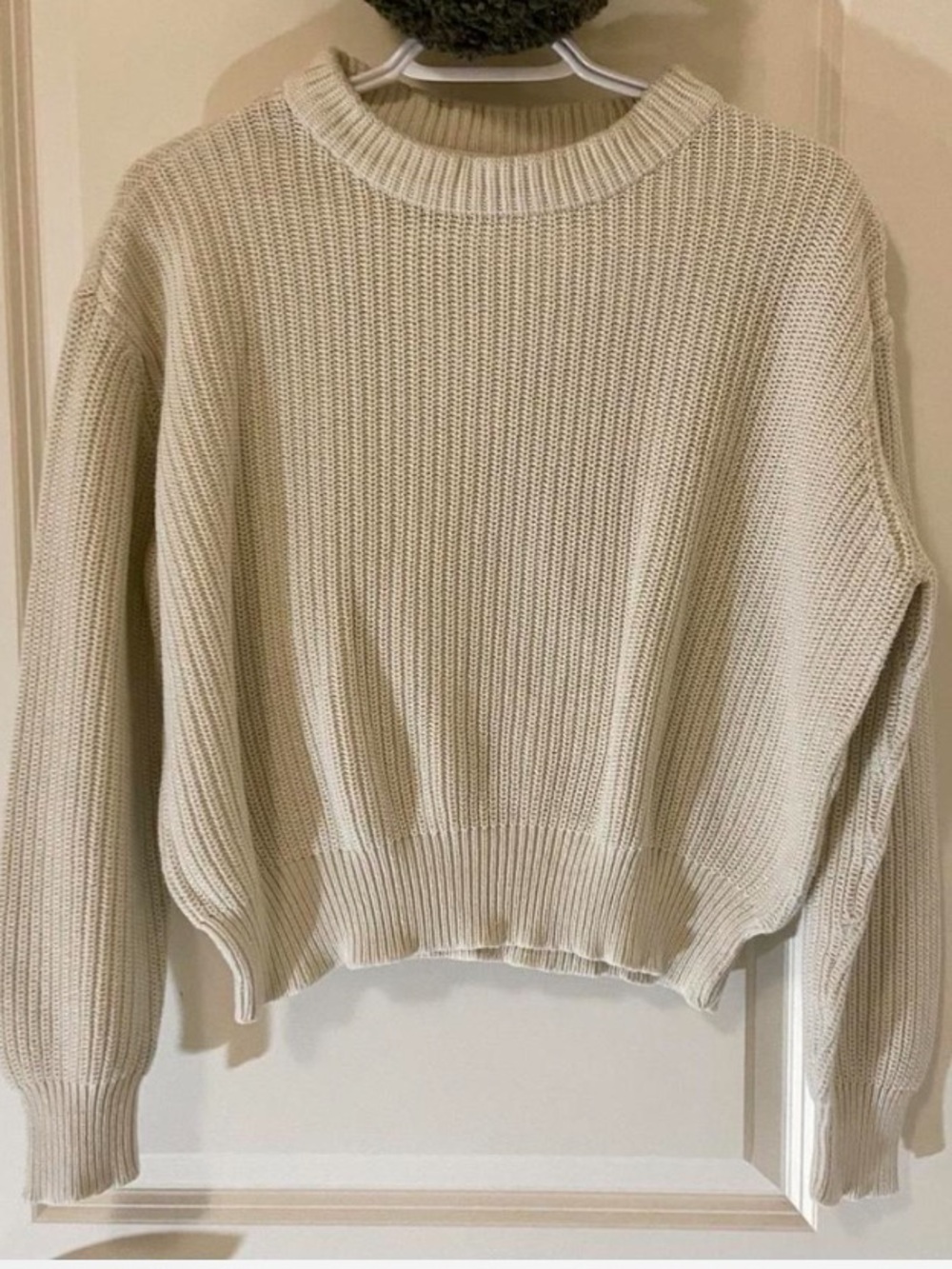 White knit sweater
